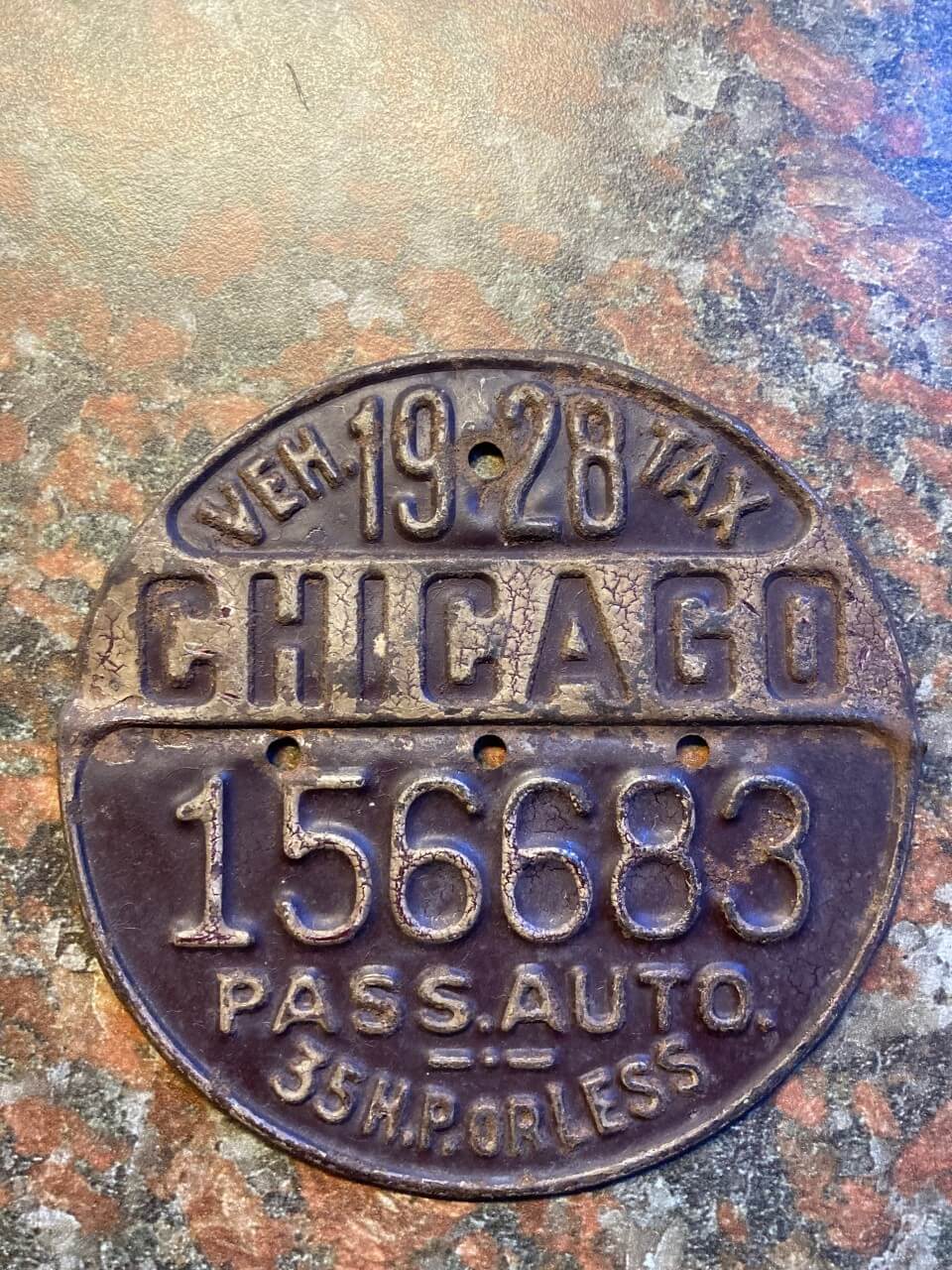 (image for) 1928 Illinois Tax inspection CHICAGO ORIGINAL !!!